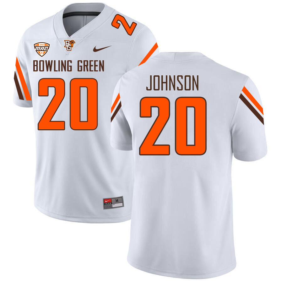 Bowling Green Falcons #20 Jamal Johnson College Football Jerseys Stitched Sale-White
